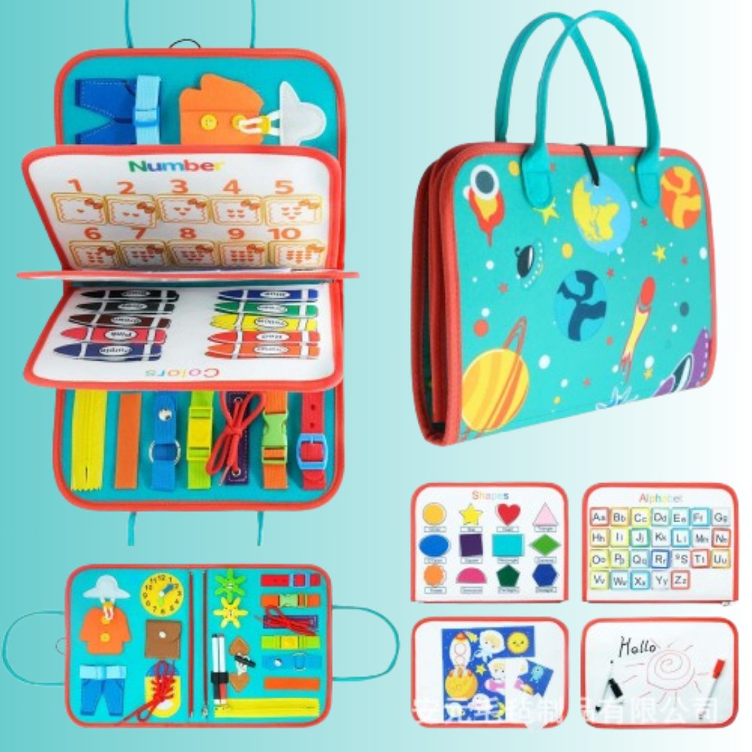 BookGenius™ - Tavola Sensoriale Montessori in Feltro per Bambini - Baby Genius